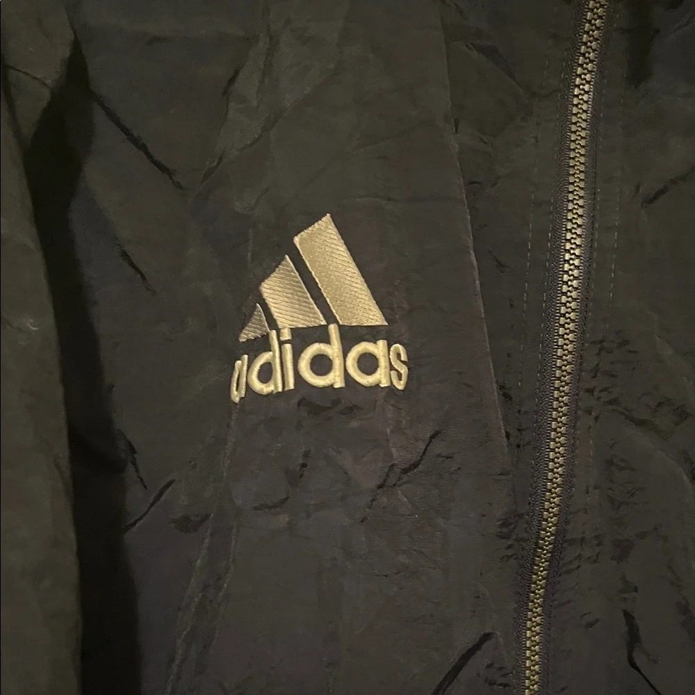 Adidas Vintage Black Jacket with White Accents